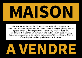 affiche maison à vendre